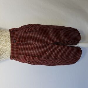 Briggs NY Red Check Vintage High Waisted Wool Blend Pleated Culottes Shorts SZ 8